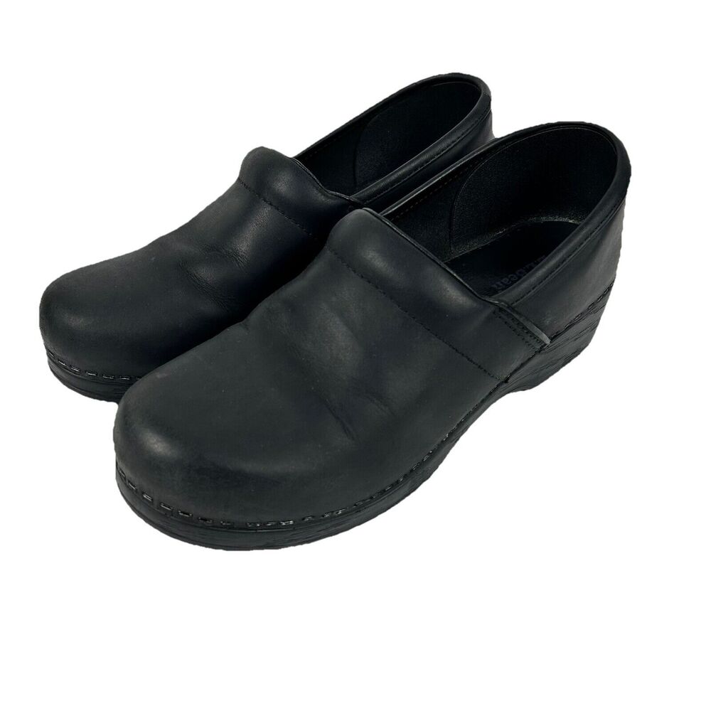 LL Bean Black 39 M 8 Slip On Casual Comfort Clog Shoe Mules Nurse Chef Vet